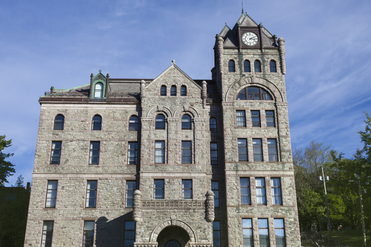 An image of an government building in Newfoundland representing the government data included in a Triton criminal record check in NL.