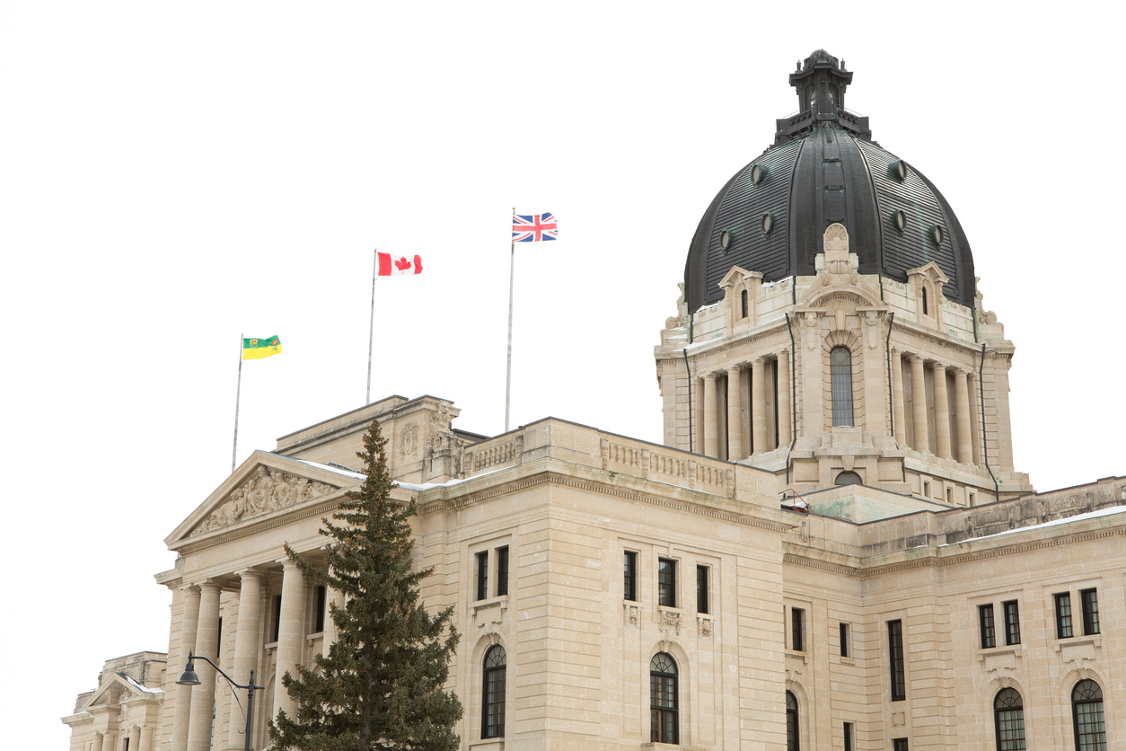 An image of a Saskatchewan legislative building representing the government data included in a Triton criminal record check in Saskatchewan.