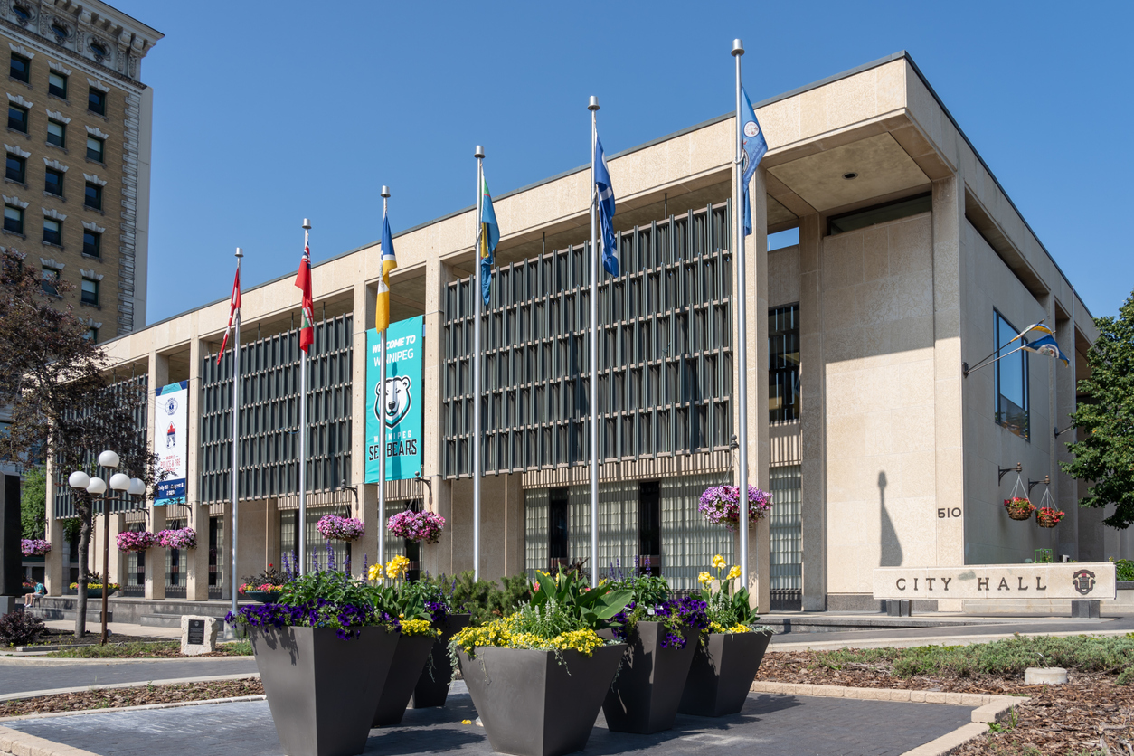 An image of a government building in Winnipeg representing the government data included in a Triton criminal record check in Winnipeg.